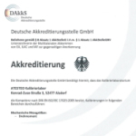 品質管理の公的認定証(試験場認定、校正機関認定、品質管理認定)。
