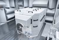 遮蔽カバーで駆動ユニットからの音漏れを抑えます。